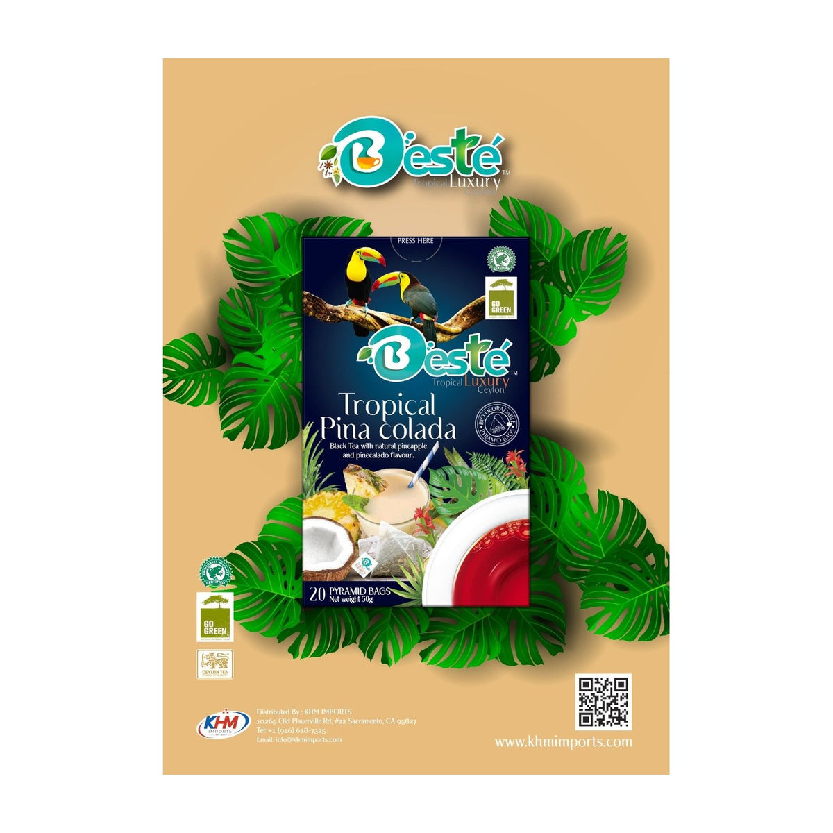 Best T Pina Colada Black Tea box with pineapple artwork