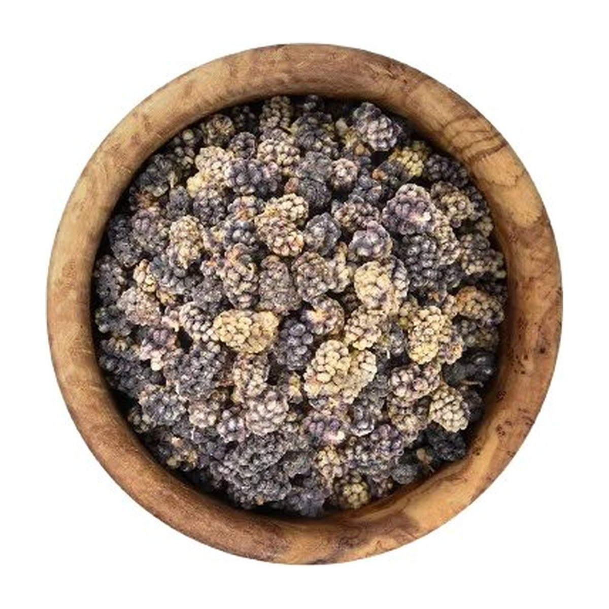 Bulk box of dried black mulberries (toot siah)