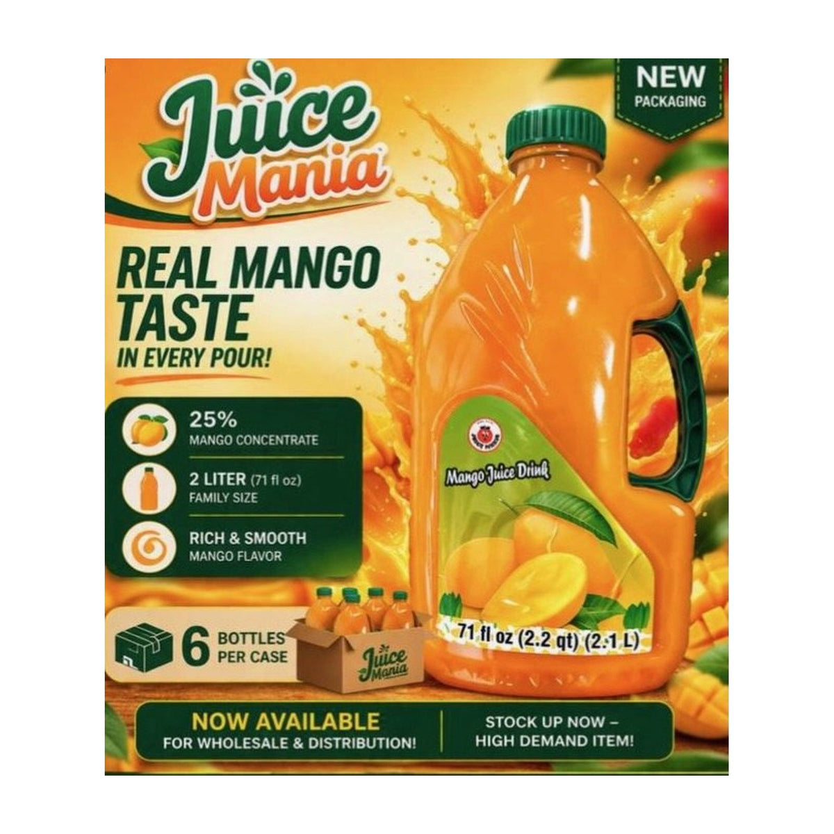 Juice Mania Mango Juice 2 liter bottle
