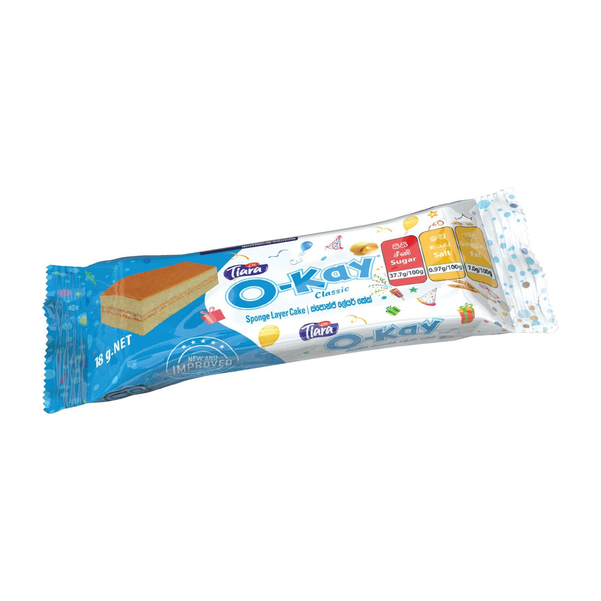 Tiara O-Kay sponge portion cake wrapper