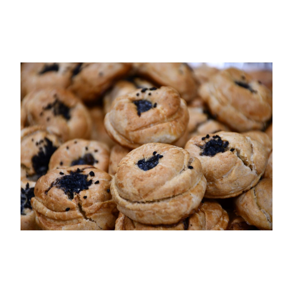 Amber salty cookies in a bakery package