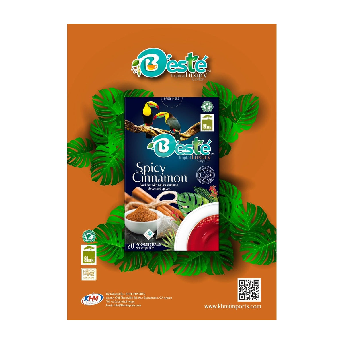 Spicy Cinnamon Black Tea box with cinnamon sticks artwork