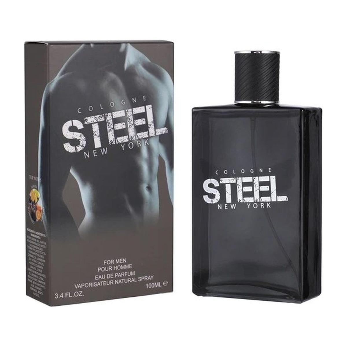 Steel Men's Perfume 100ml spray bottle with box