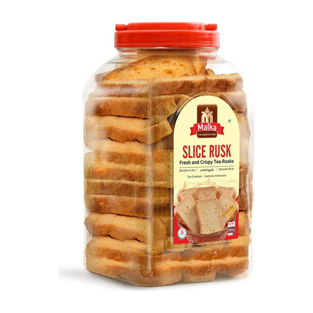 Pack of Tea Rusk 300g with golden rusk slices visible