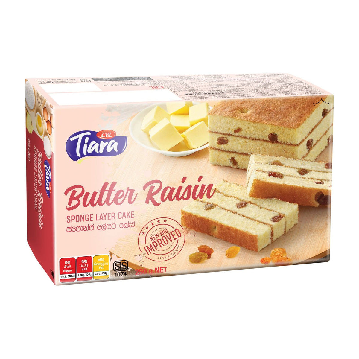 Tiara Butter Raisin Sponge Layer Cake 250g pack