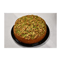 Amber round walnut cake in its package